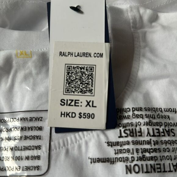 Polo Ralph‎ Lauren Jersey Crewneck Classic-Fit T-shirt white NWT in pkg - Picture 8 of 8